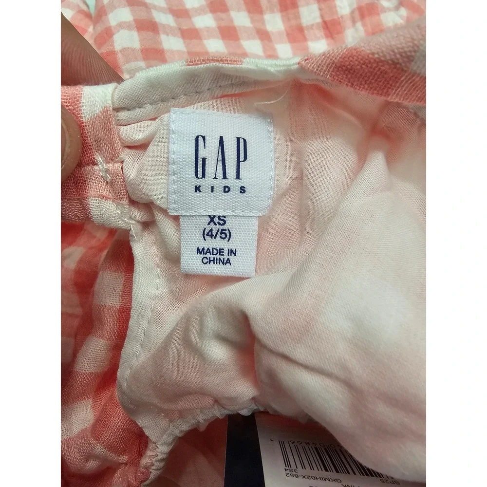 Gap Girls Gingham Sundress Pink Cotton Casual Size XS
